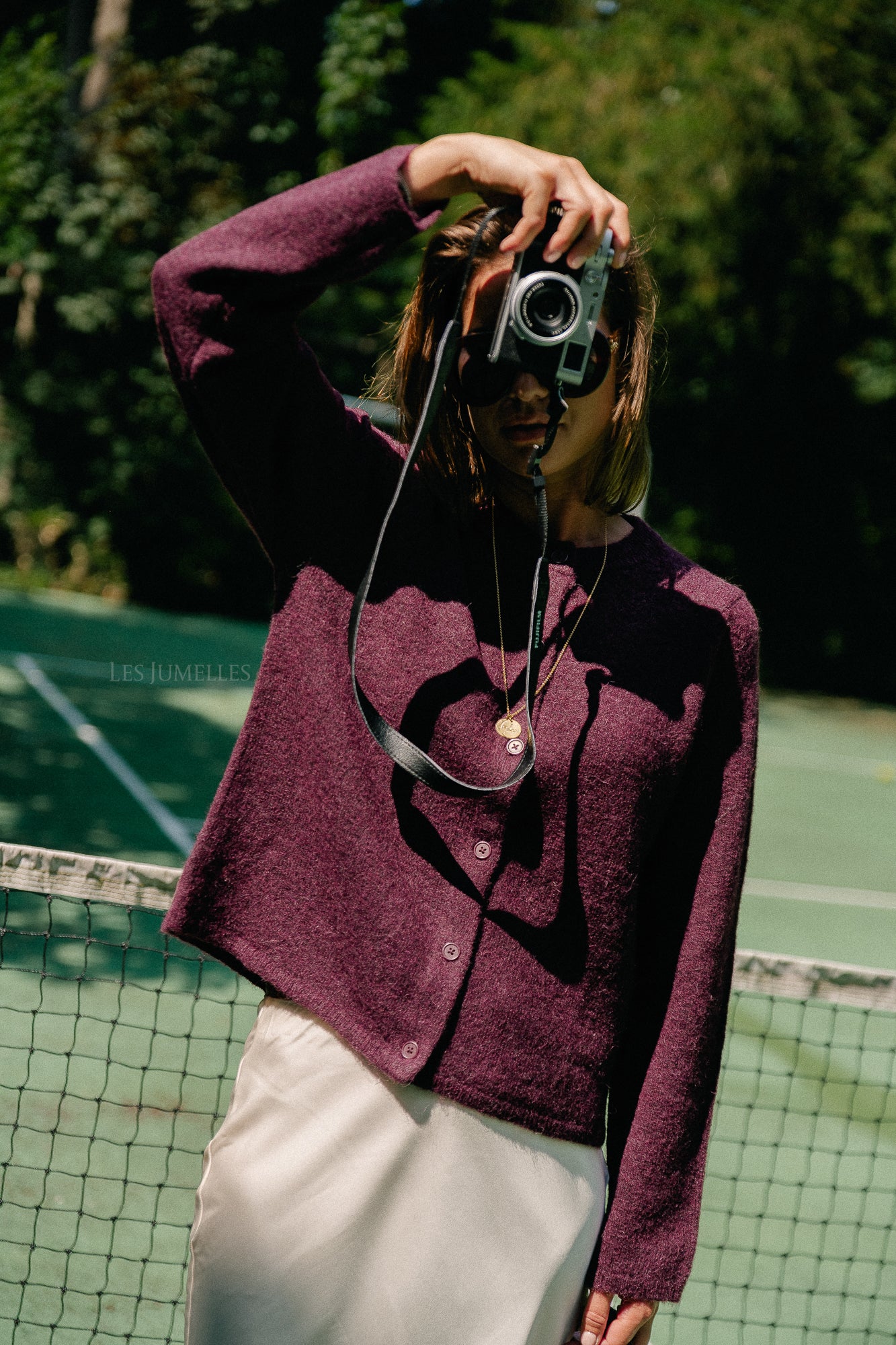 SLFLulu LS knit cardigan fig/melange