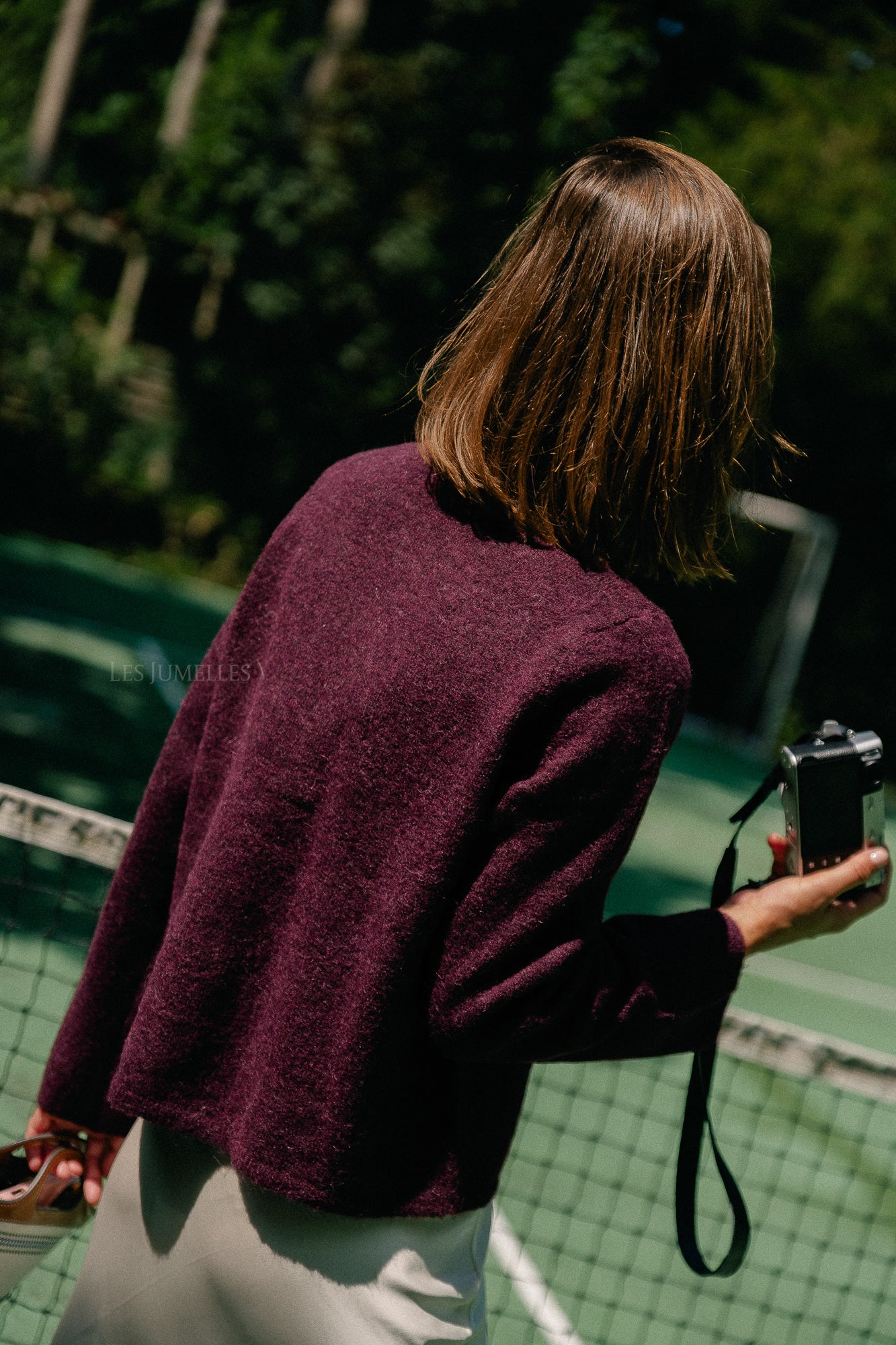 SLFLulu LS knit cardigan fig/melange