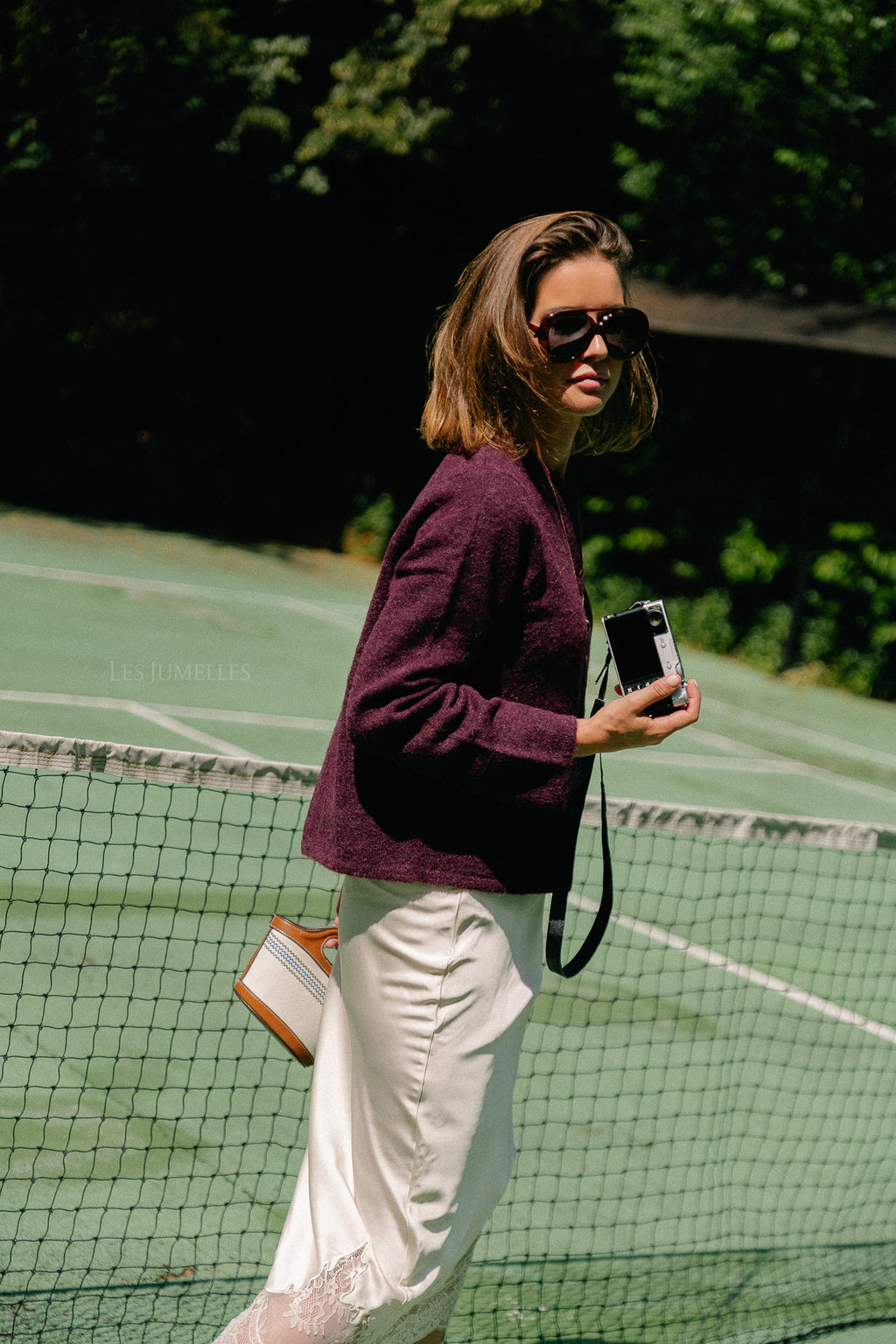 SLFLulu LS knit cardigan fig/melange
