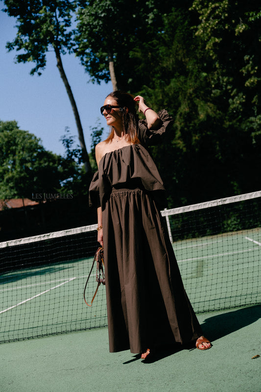 Les Jumelles Fran long skirt hot chocolate