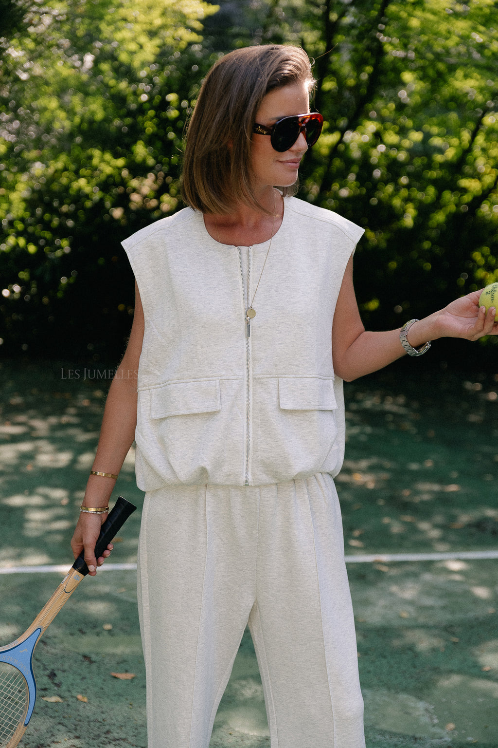 Lexie utility vest light grey melange