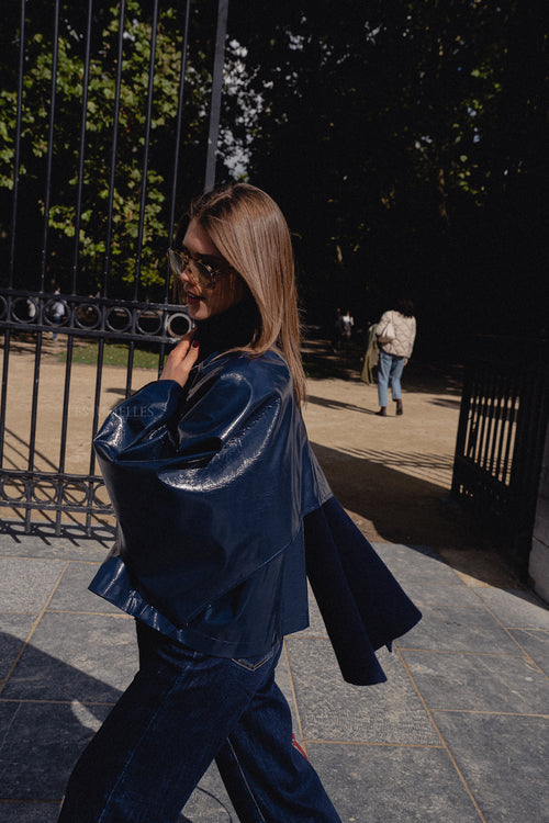 Jodie PU jacket navy