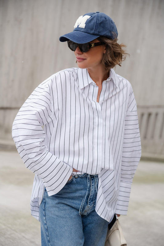 Les Jumelles Julianna daily stripe blouse black