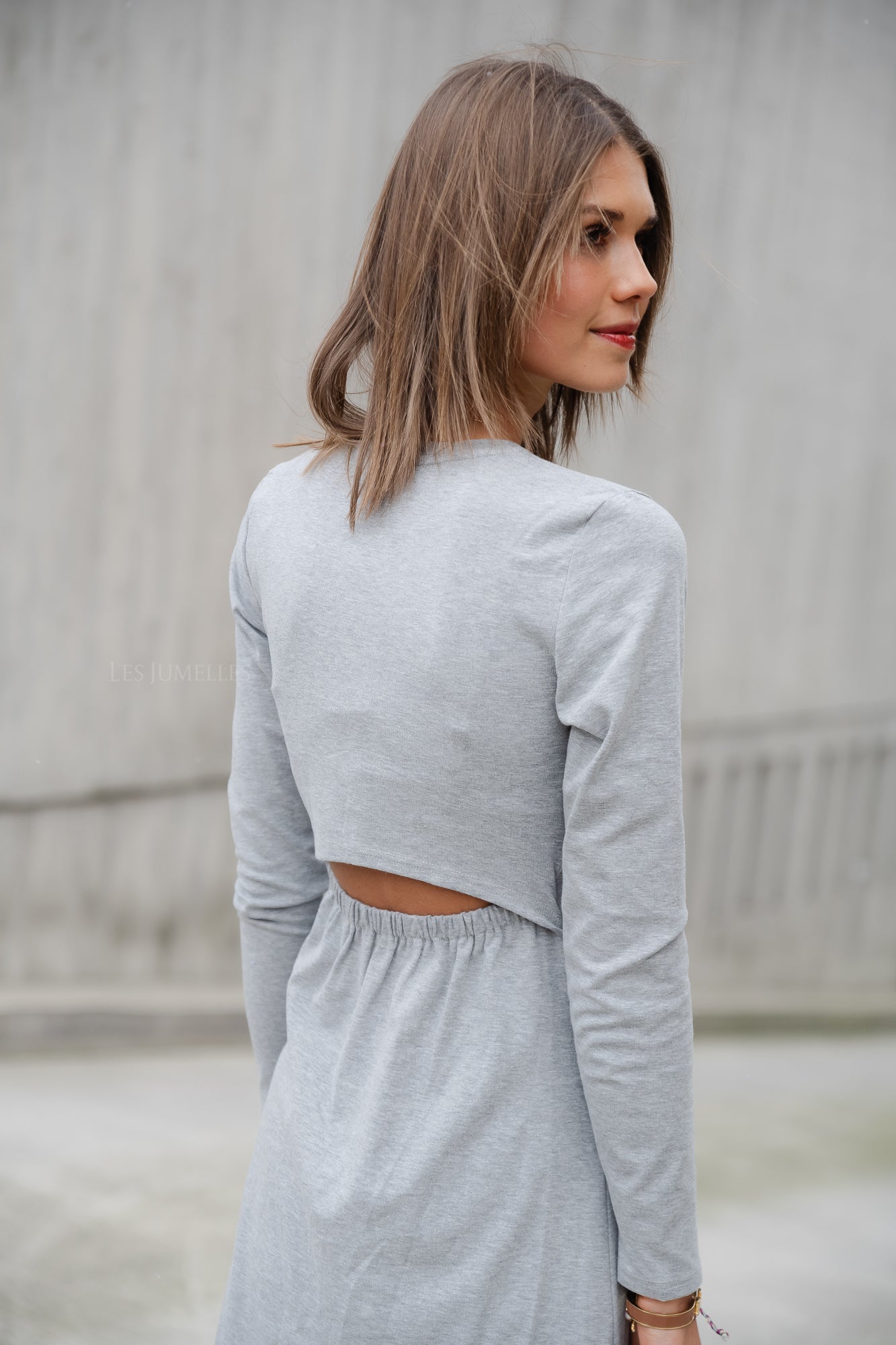 Lennox long t-shirt dress grey