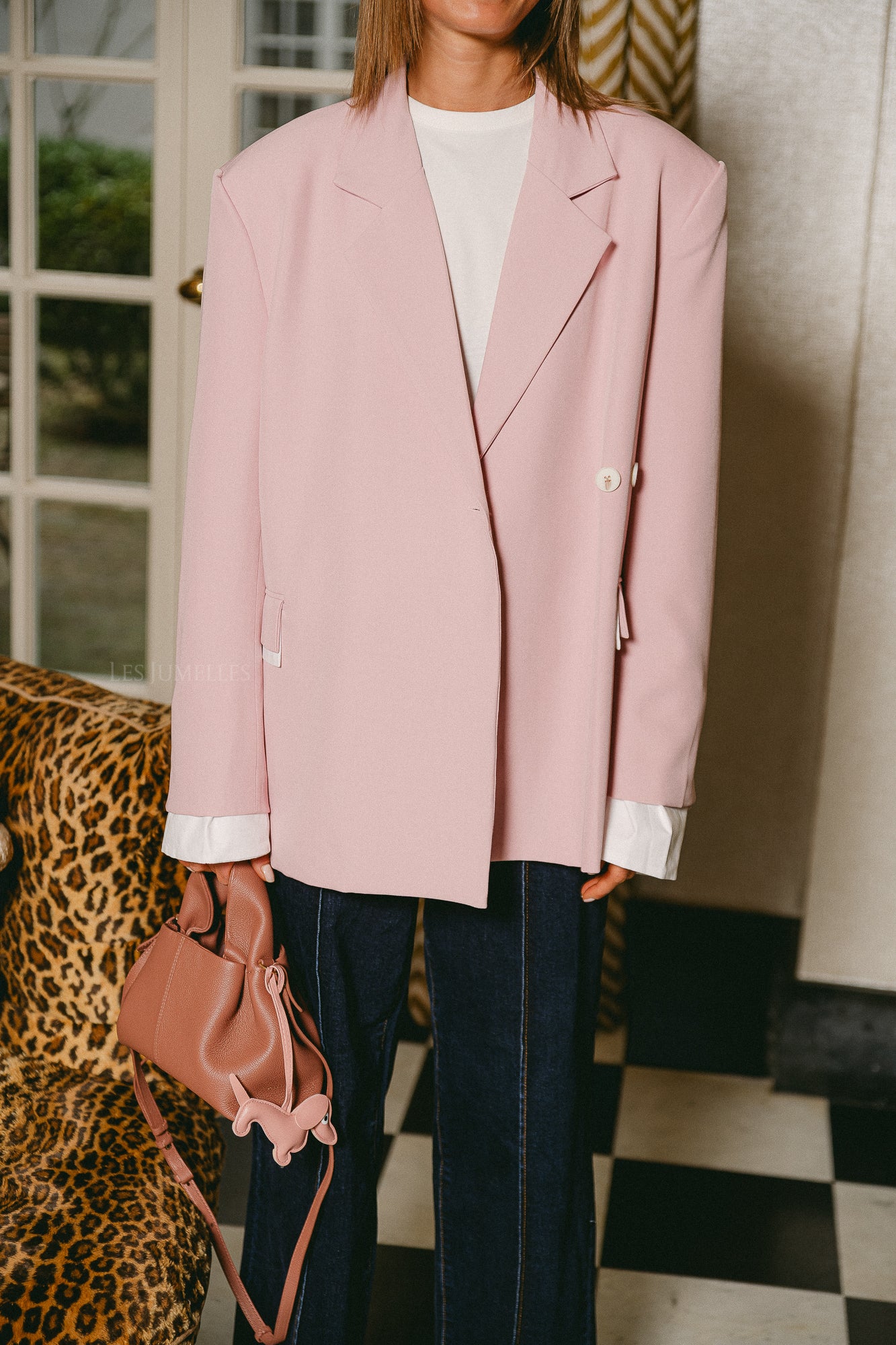 Tess oversized blazer pink