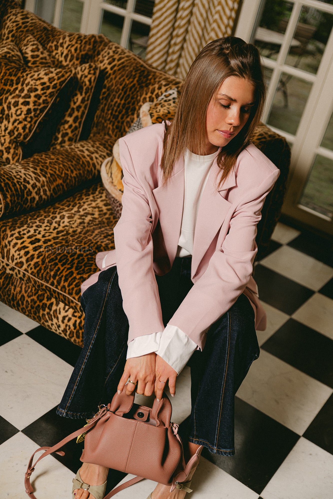 Tess oversized blazer pink