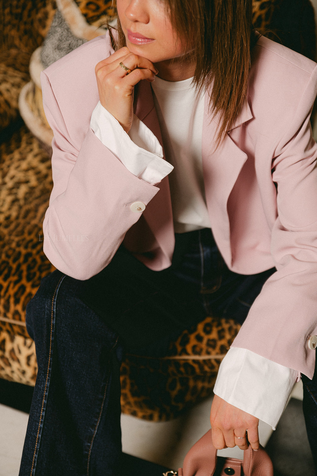 Tess oversized blazer pink
