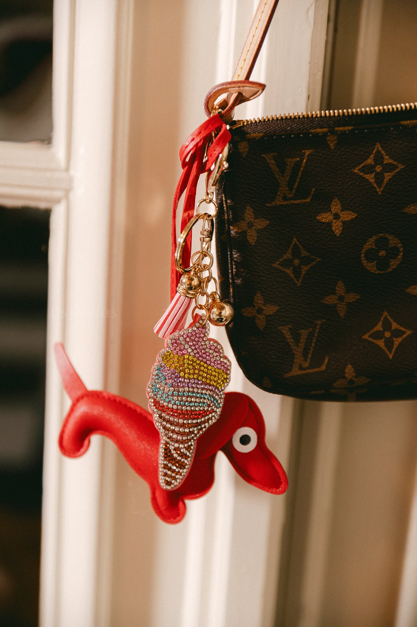 Dachshund keychain red