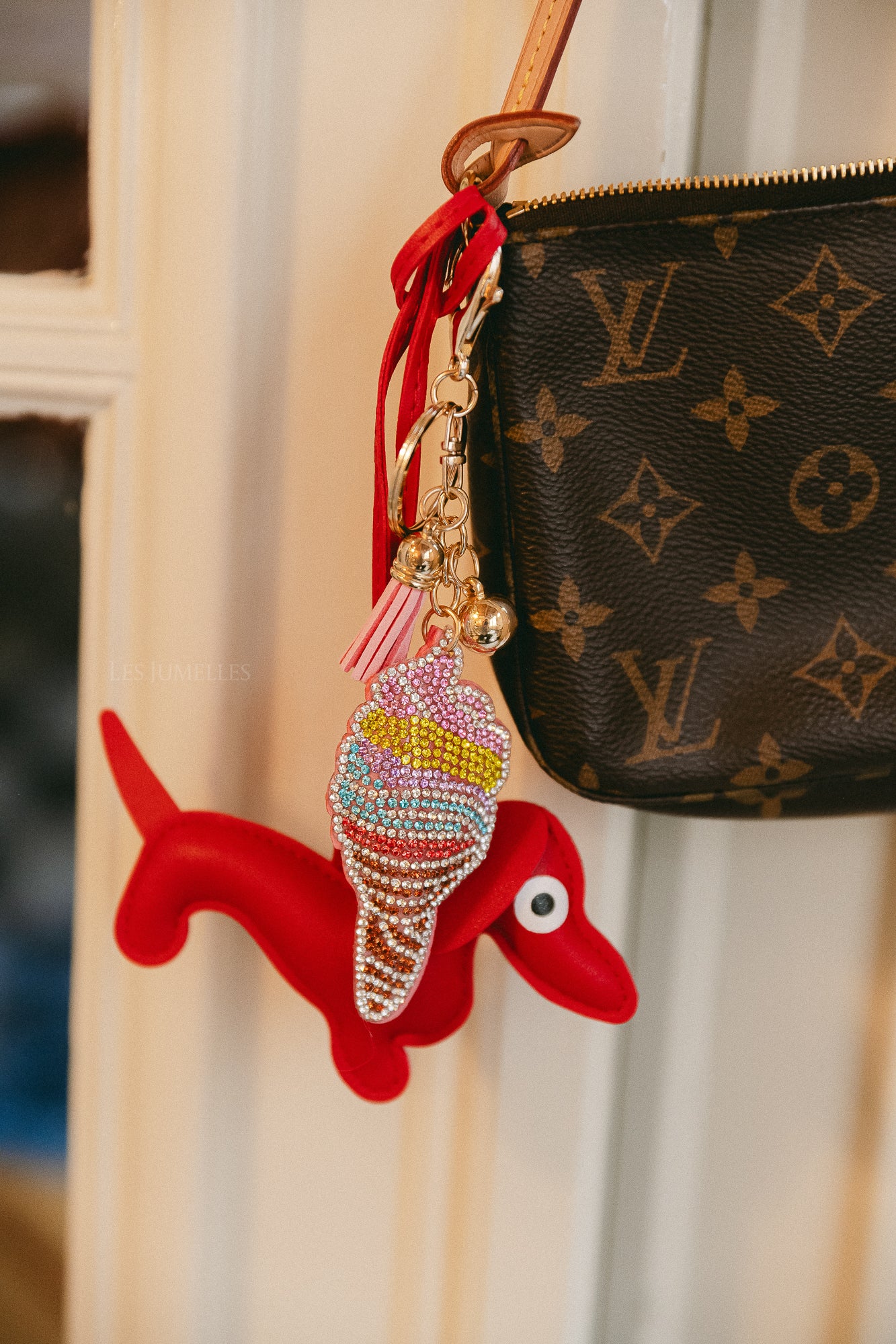 Dachshund keychain red