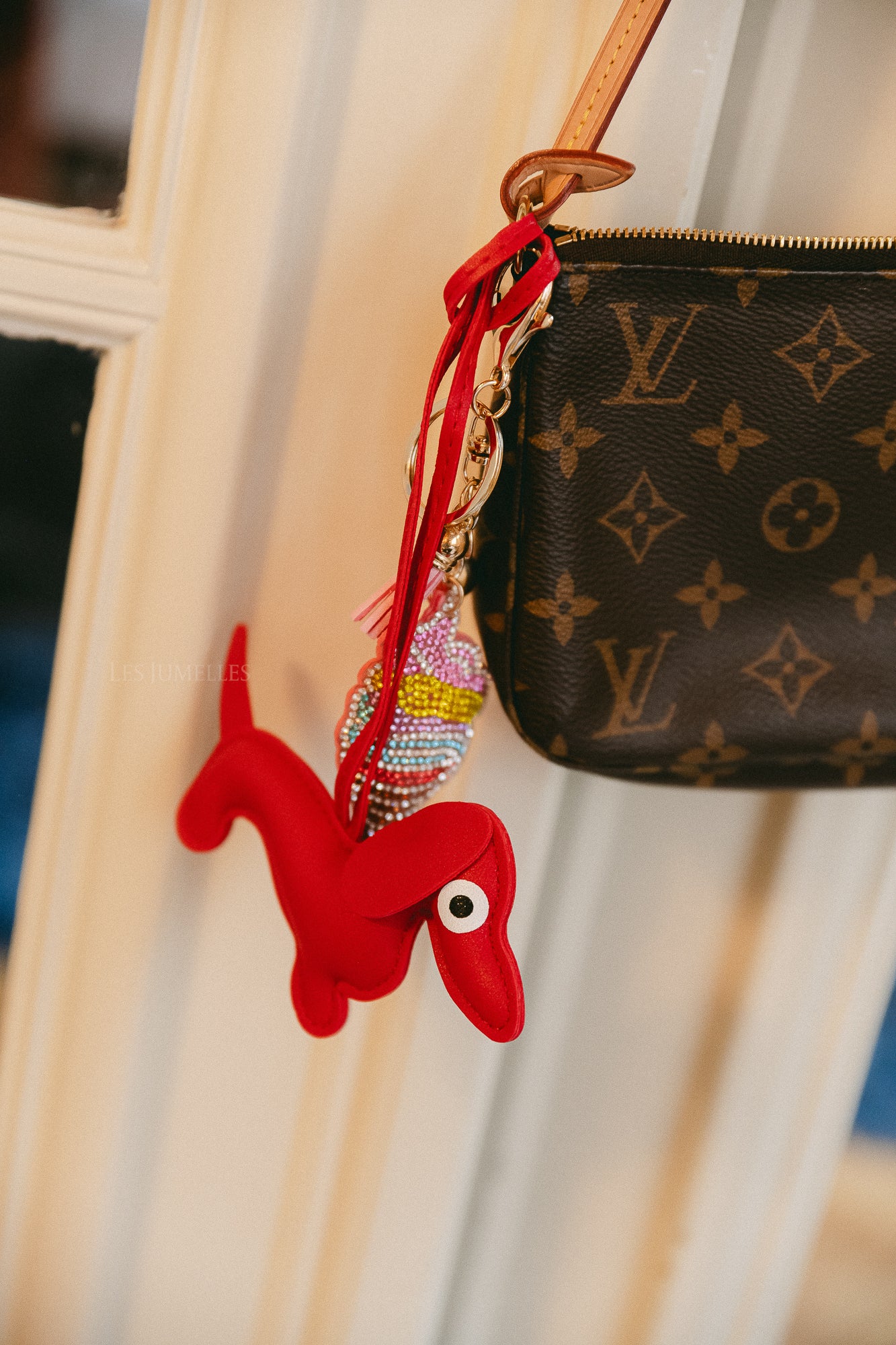 Dachshund keychain red