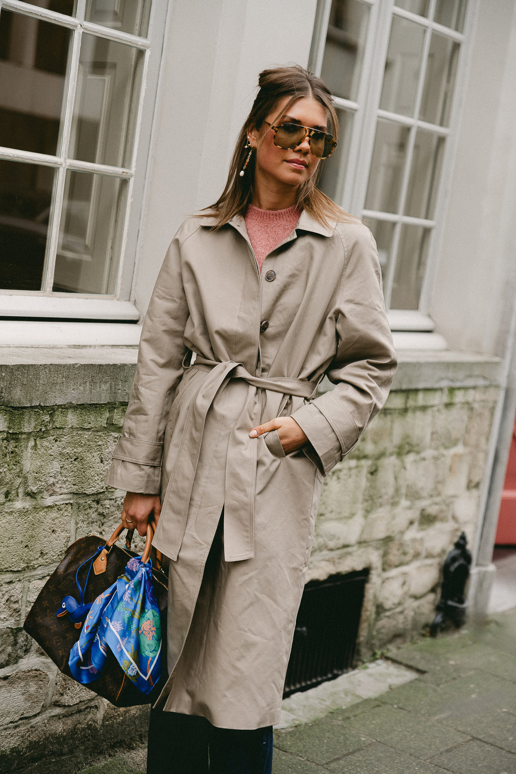 OBJVega LS long coat desert taupe