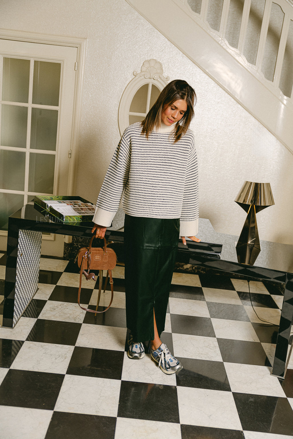 Pull col roulé en tricot YASFanto LS gardénia/blazer bleu marine