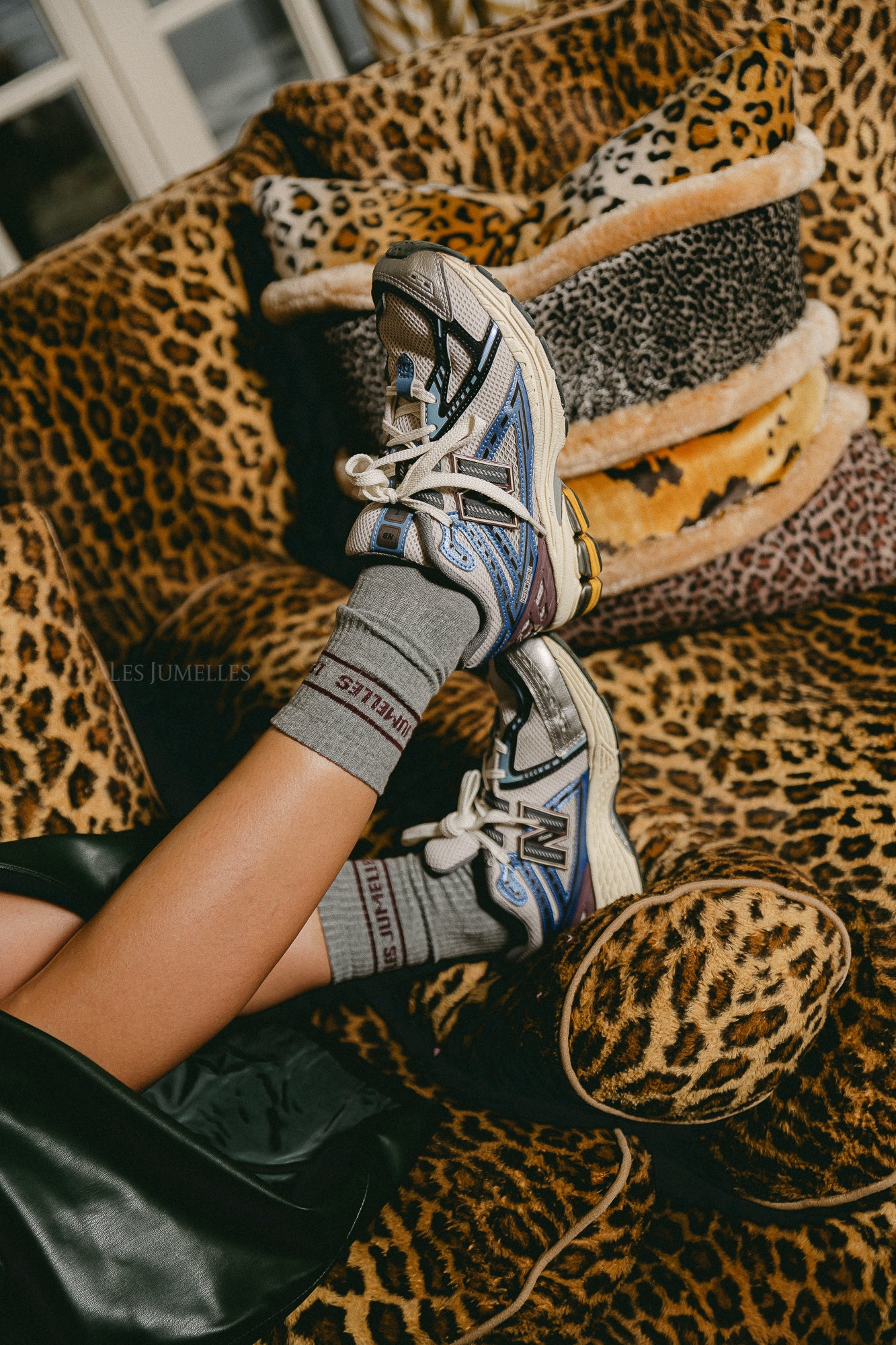 Fille à Papa Socken Grau/Pflaume