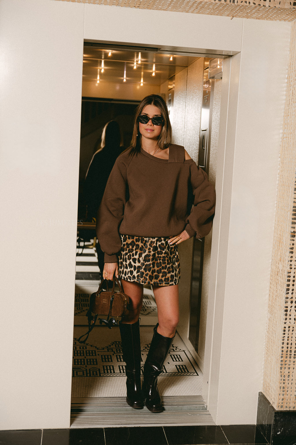 Jodie denim skirt leopard