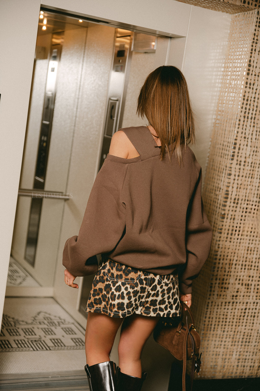 Jodie denim skirt leopard