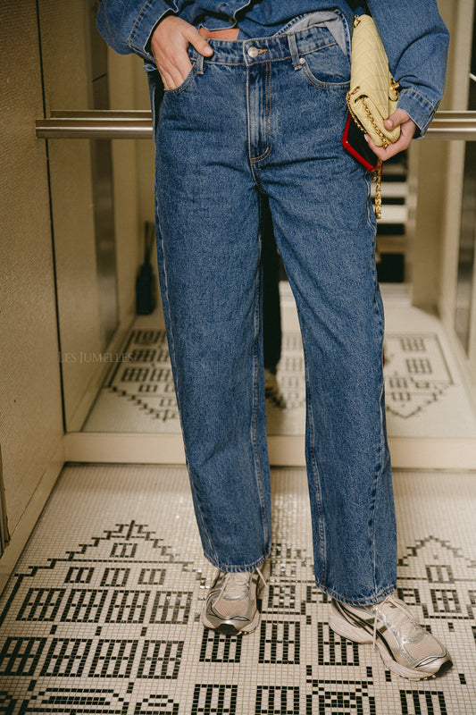 Les Jumelles Pantalon en jean Mathilda bleu vintage