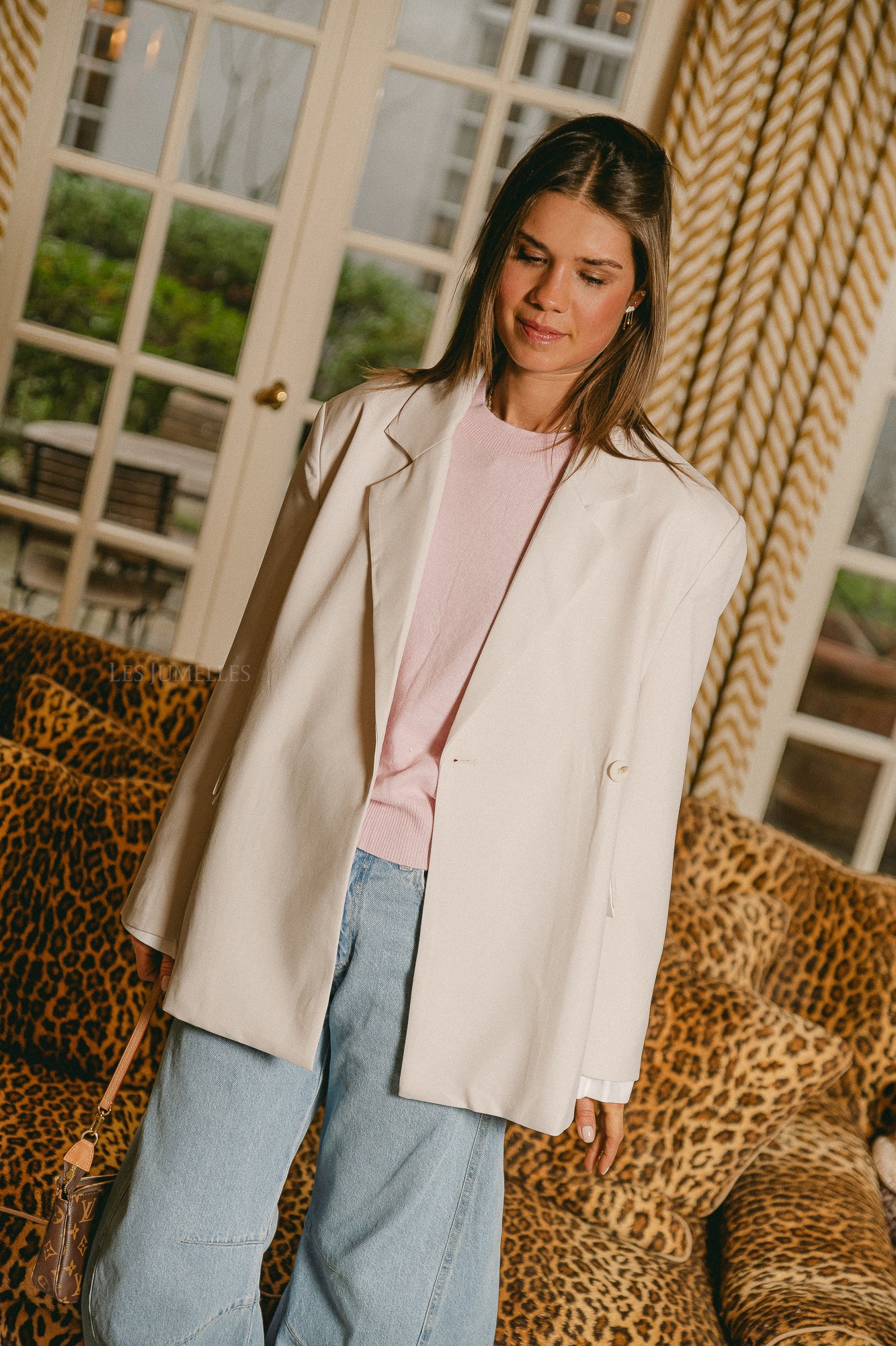 Tess oversized blazer ecru