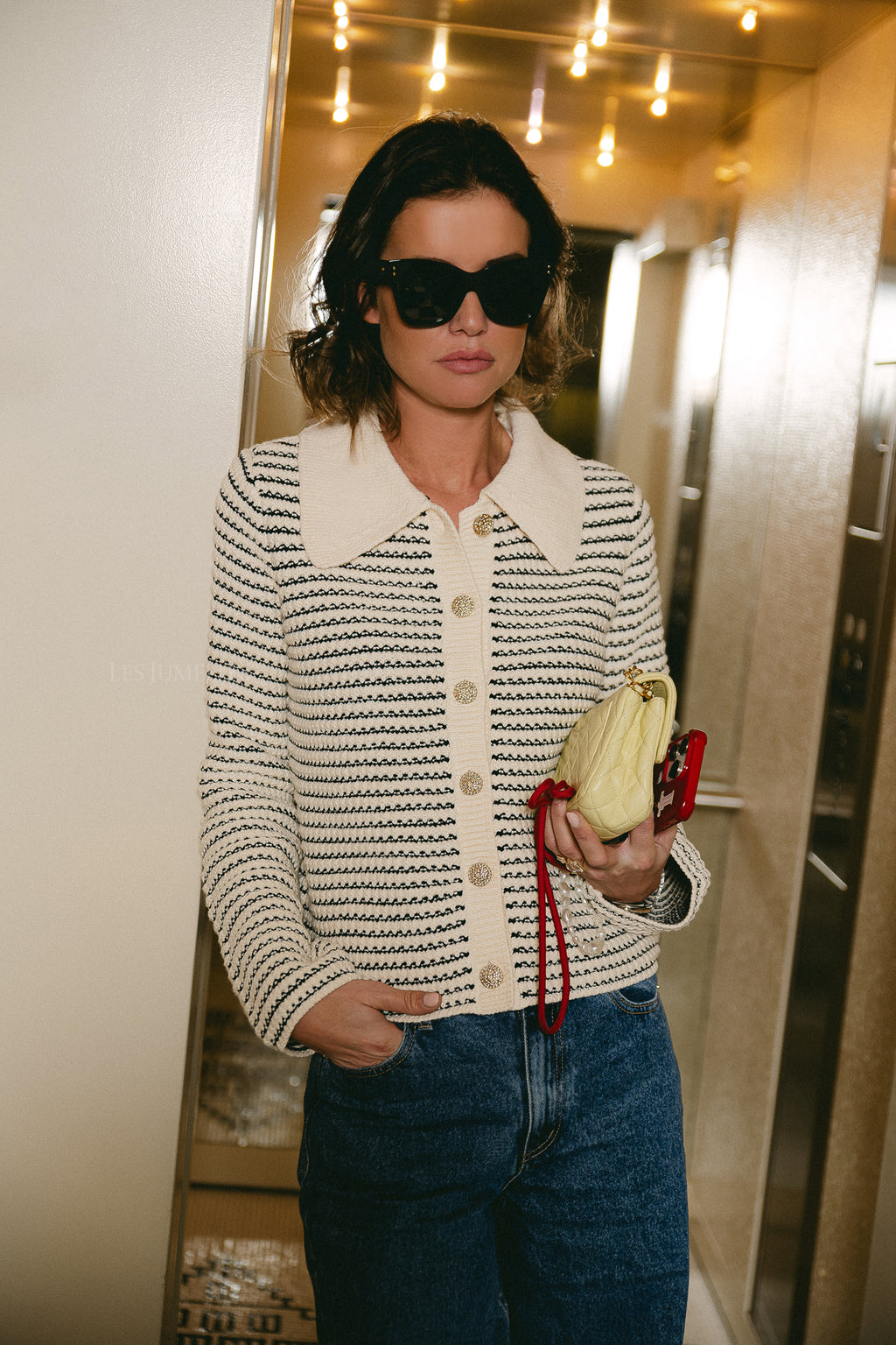 Cardigan tricoté YASFanto LS gardénia/blazer bleu marine
