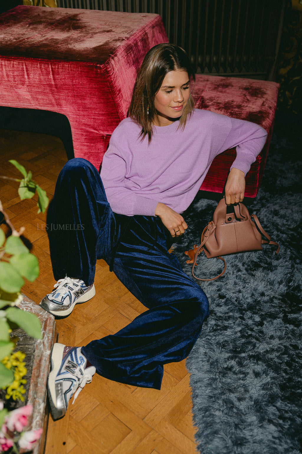 Veda velvet trousers navy