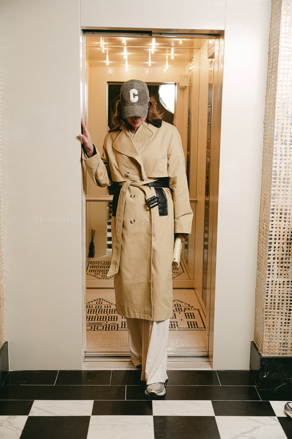 Aiko trenchcoat beige met zwart