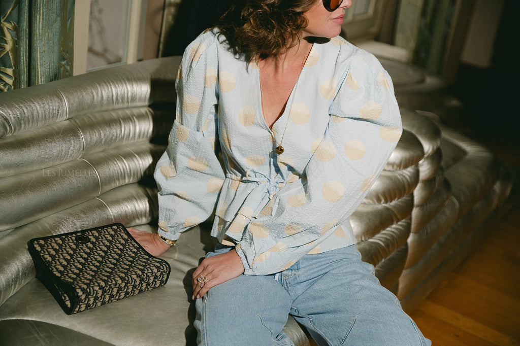 Big dot blouse light blue