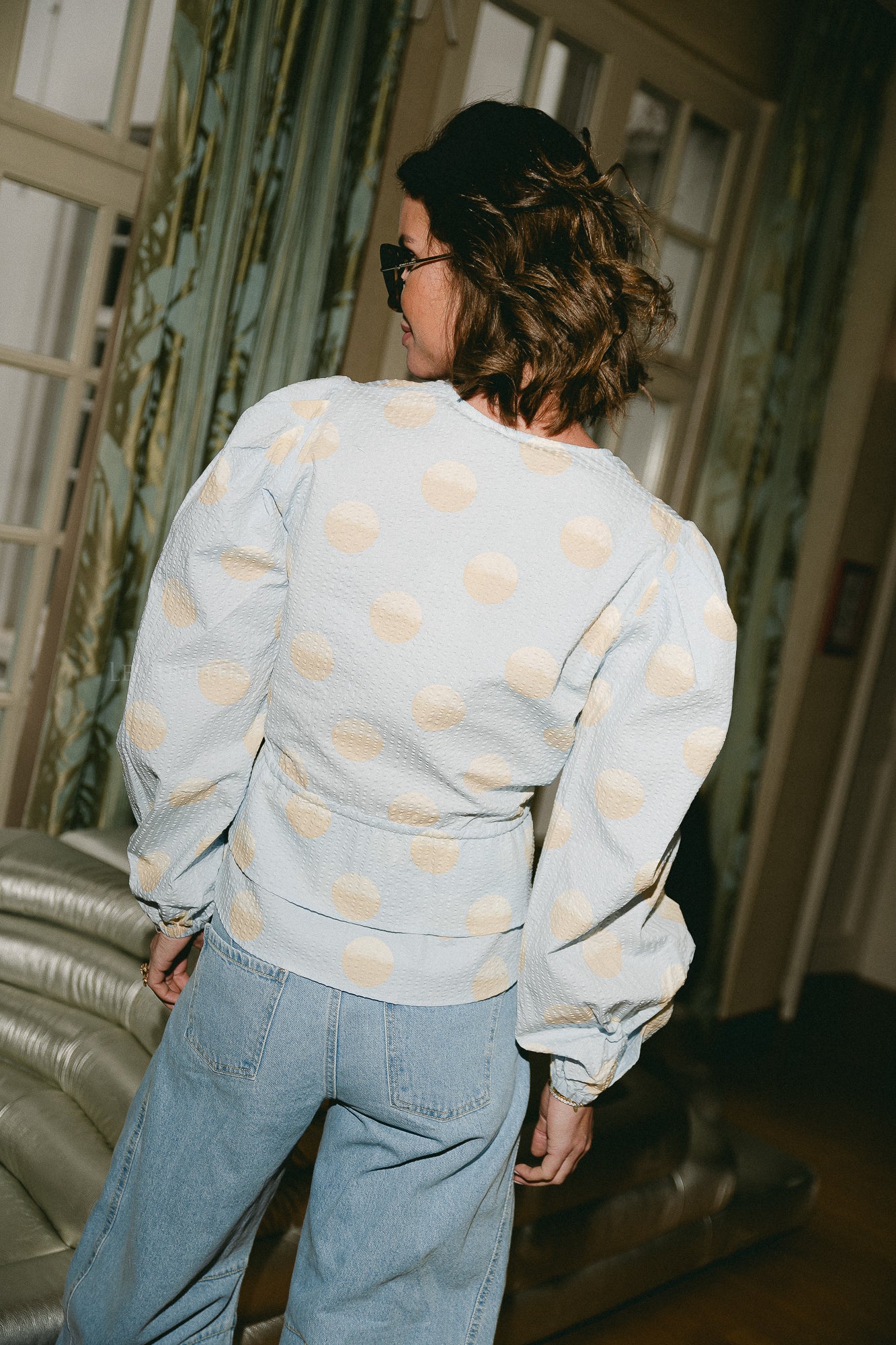 Big dot blouse light blue