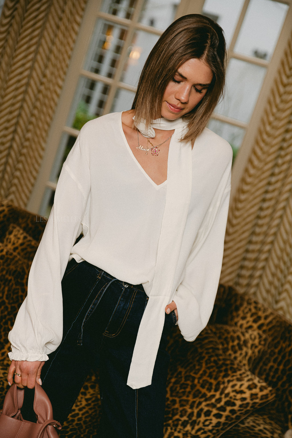Iris blouse gardenia