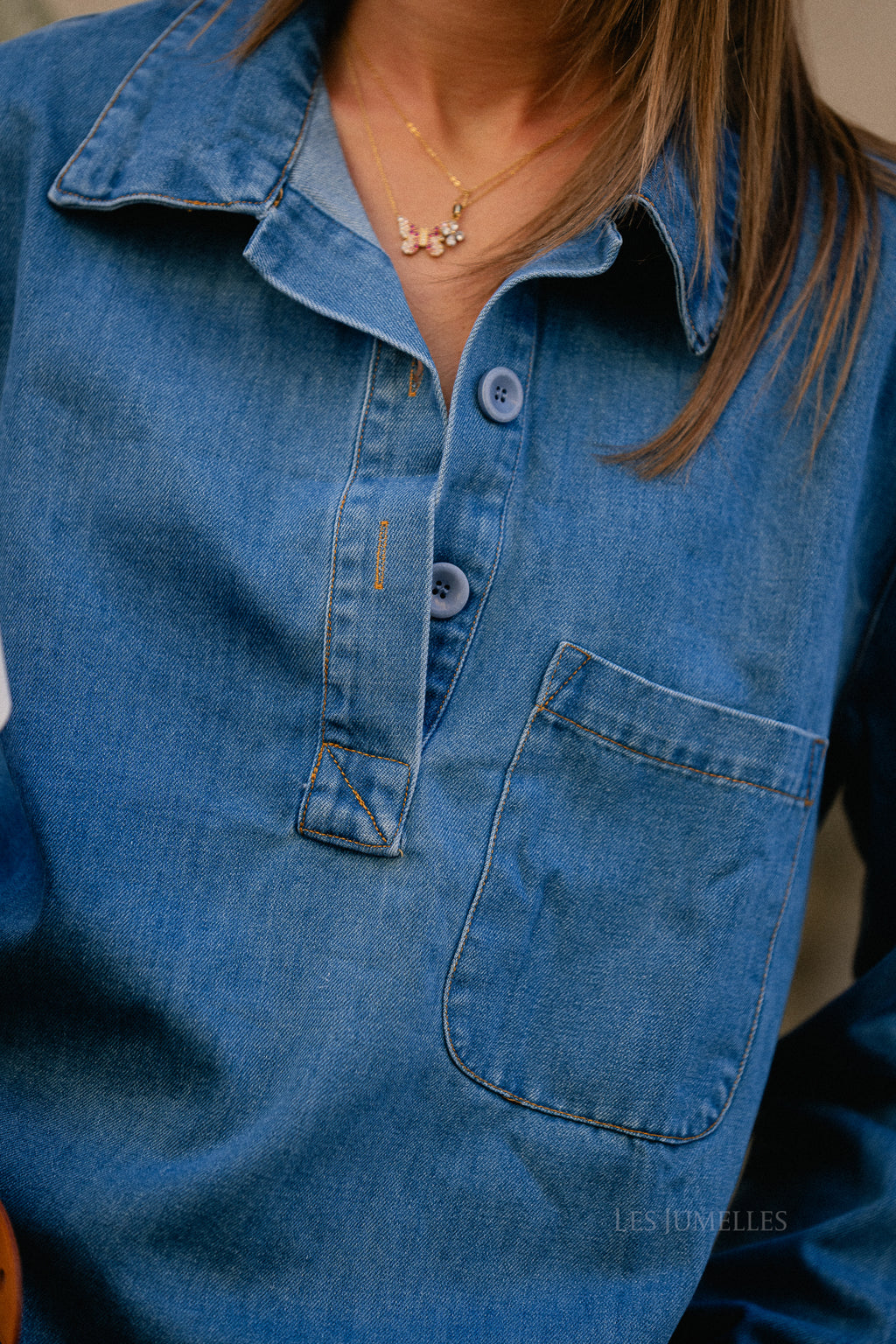 Amandine denim shirt mid blue