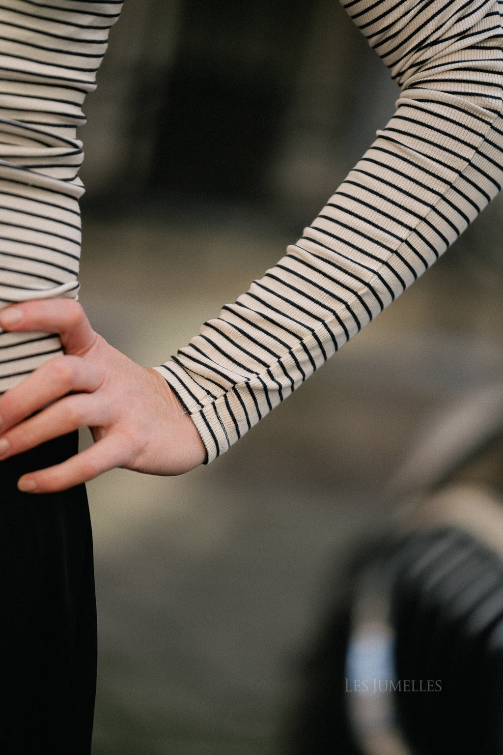 PetriciaSW stripe T-shirt long sleeve off white