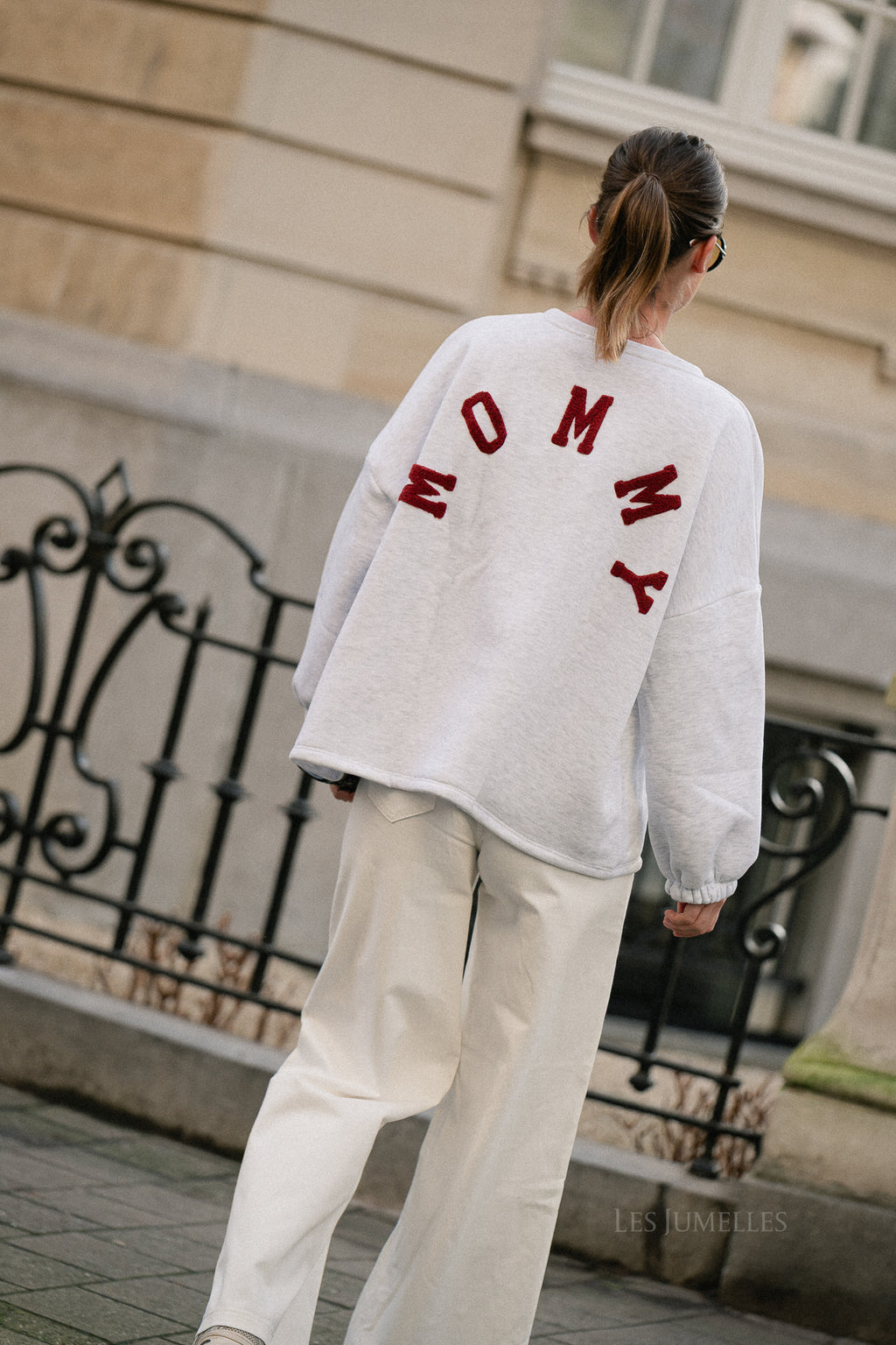 ORIGINAL 'Mommy' Pullover Burgunder/Hellgrau