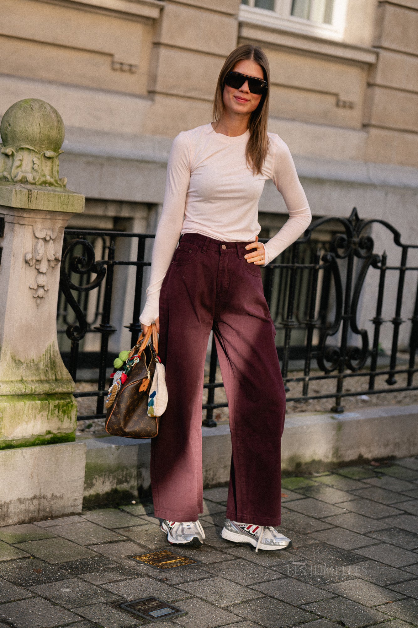 Olivia barrel jeans burgundy