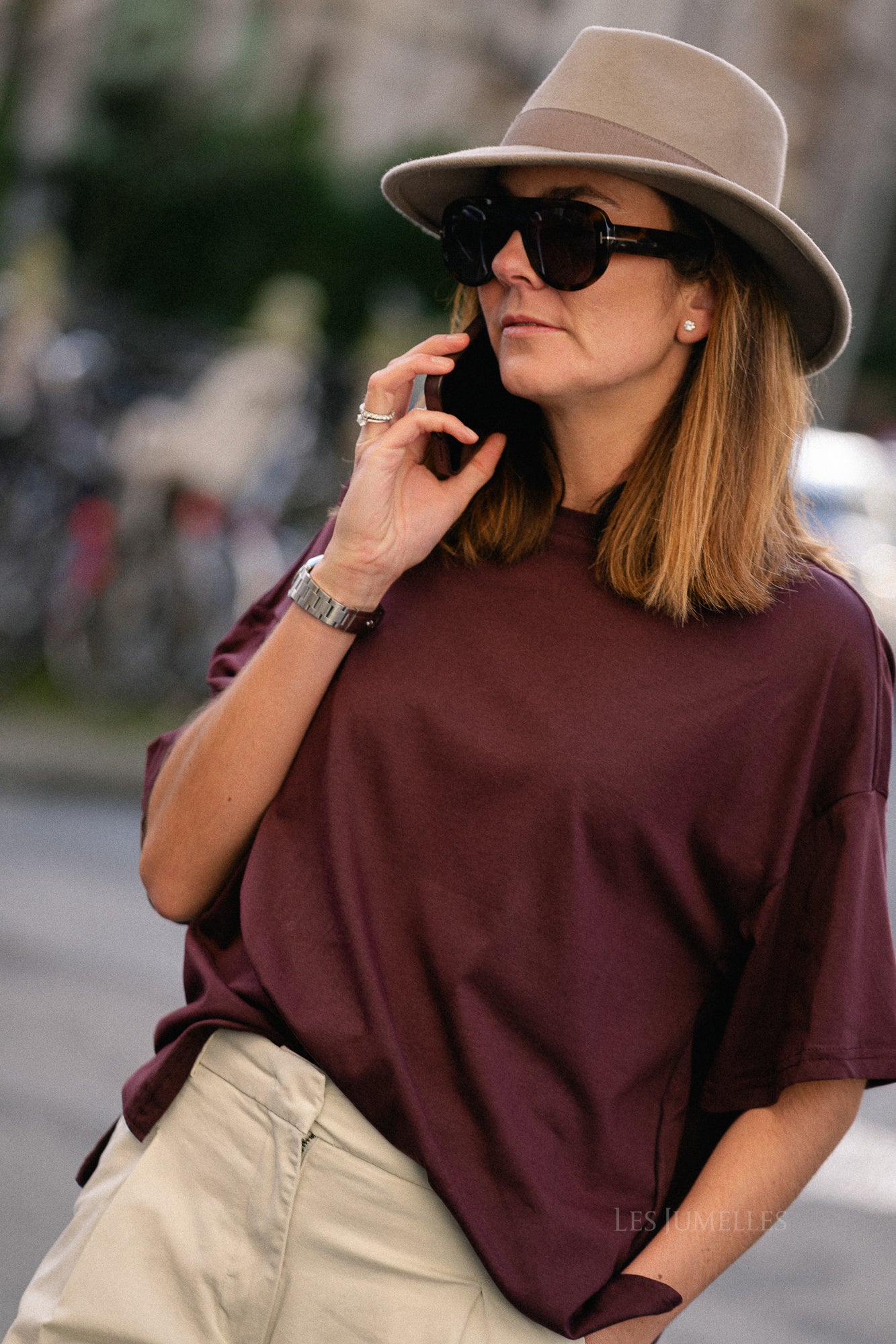 Annabelle oversized T-shirt burgundy