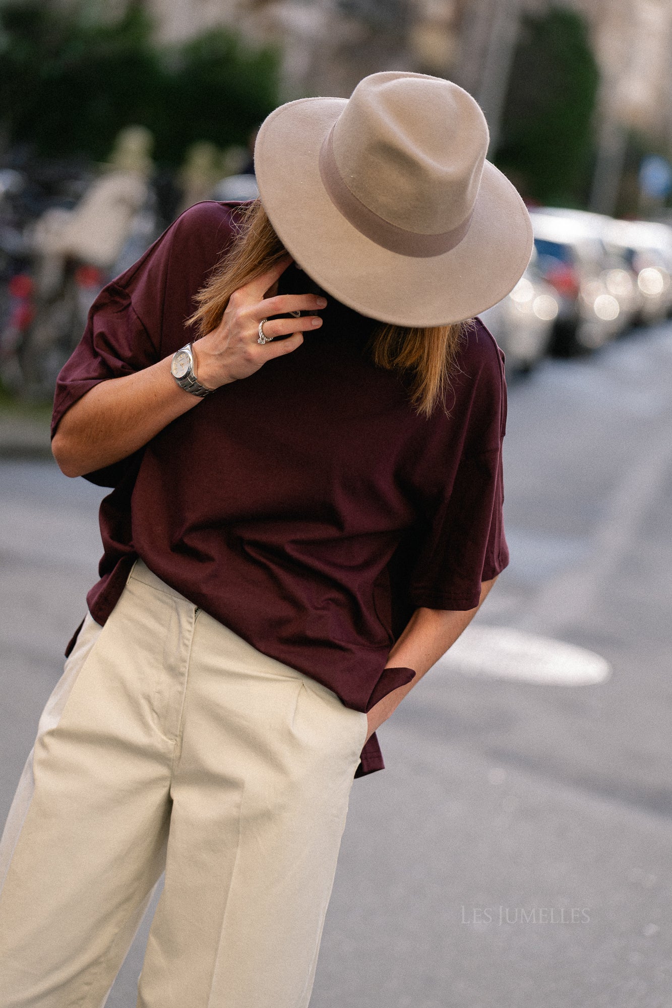Annabelle oversized T-shirt burgundy