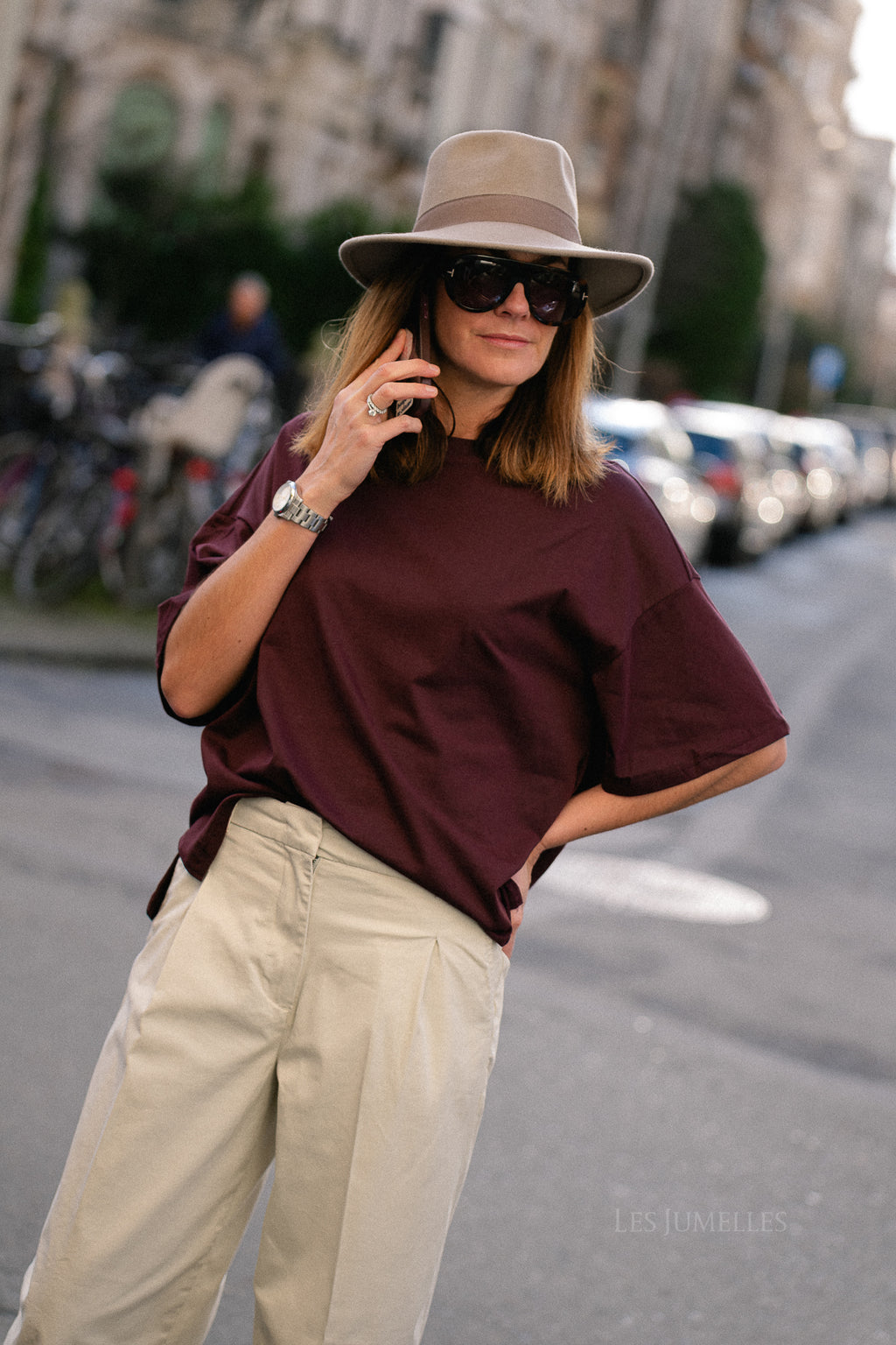 Annabelle oversized T-shirt burgundy