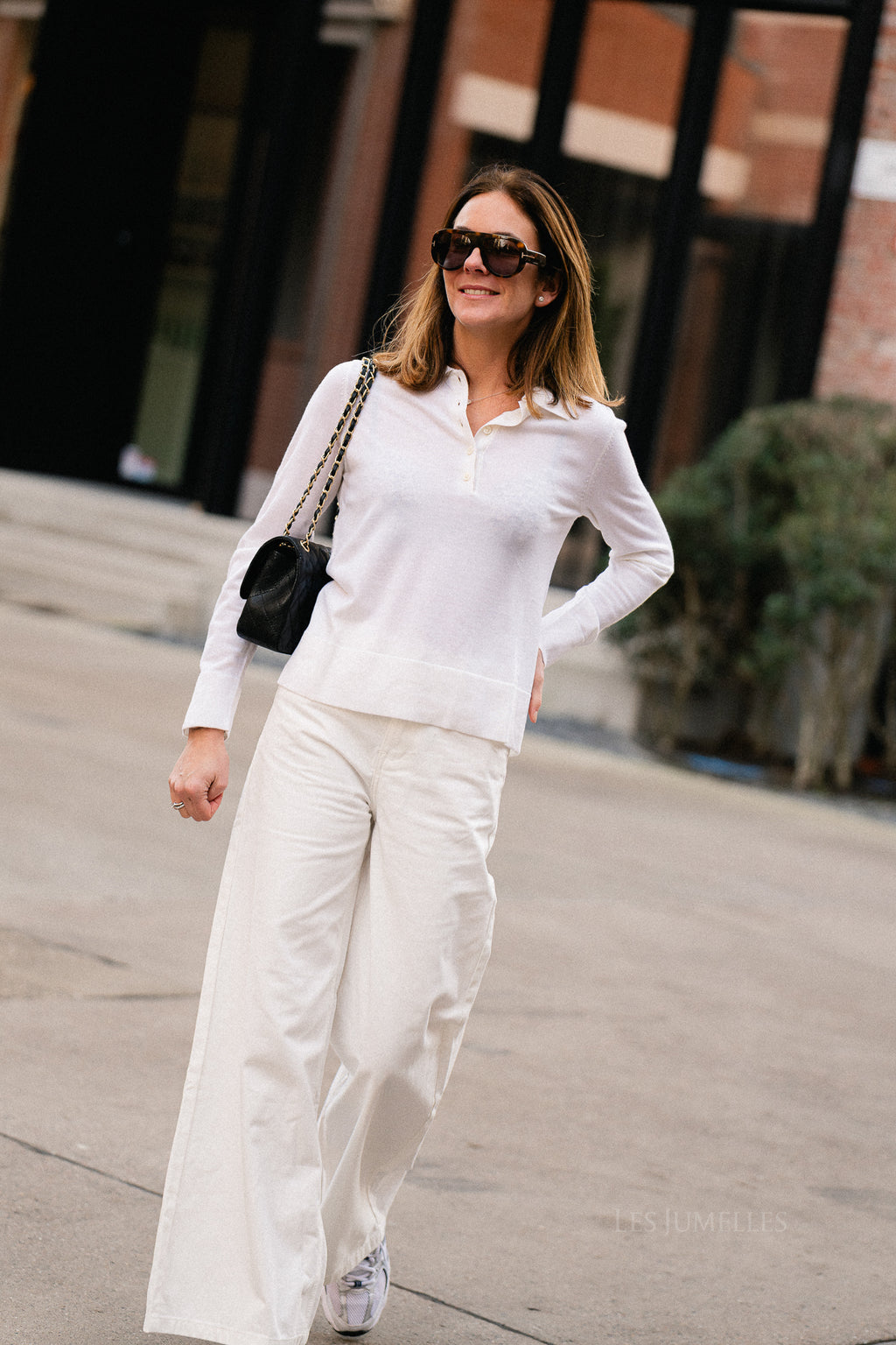 SLFThea LS knit merino collar neck egret