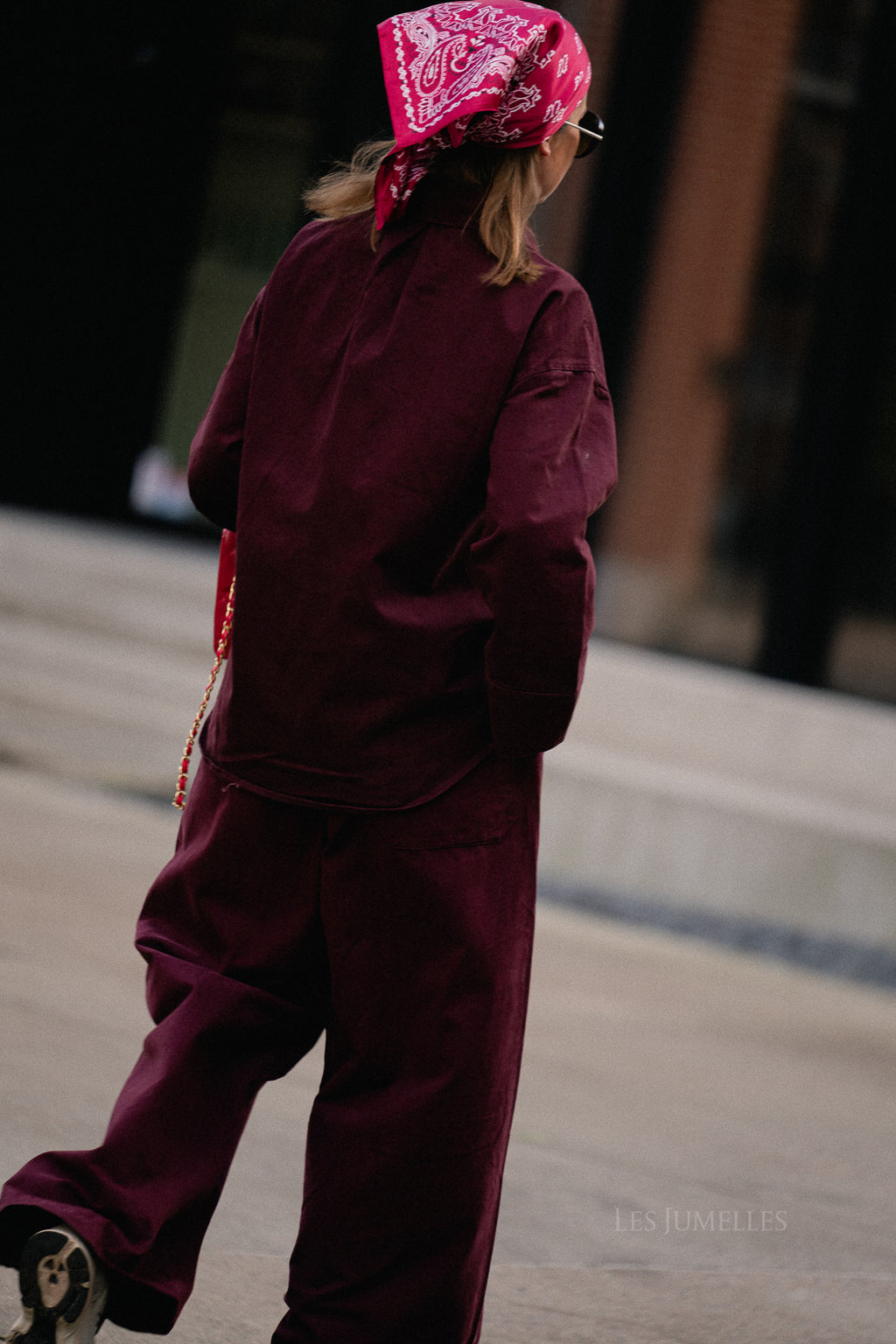 Chemise en jean oversize bordeaux Jackie
