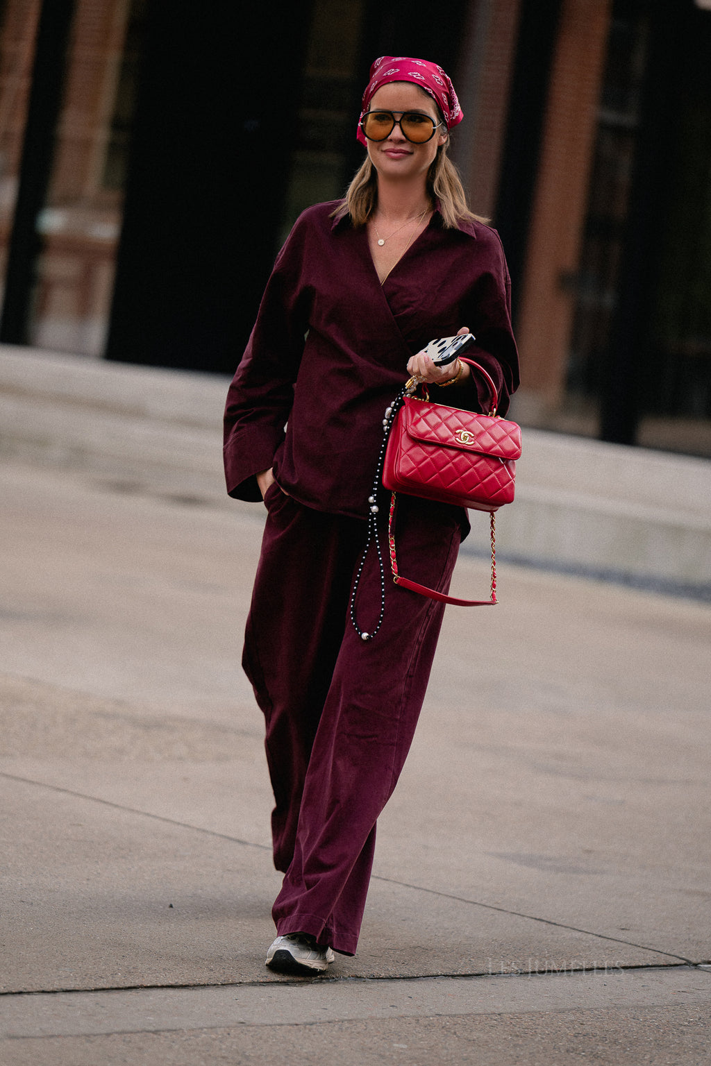 Chemise en jean oversize bordeaux Jackie