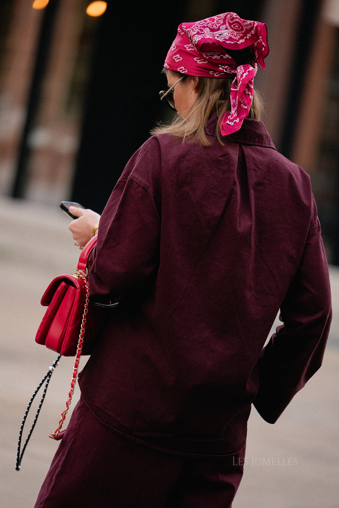 Chemise en jean oversize bordeaux Jackie