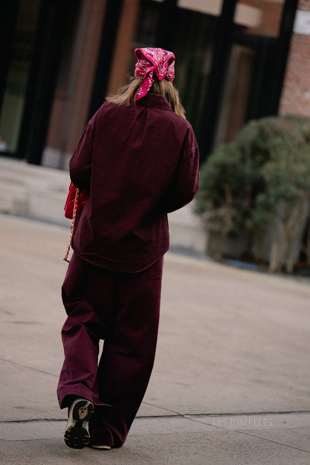 Chemise en jean oversize bordeaux Jackie