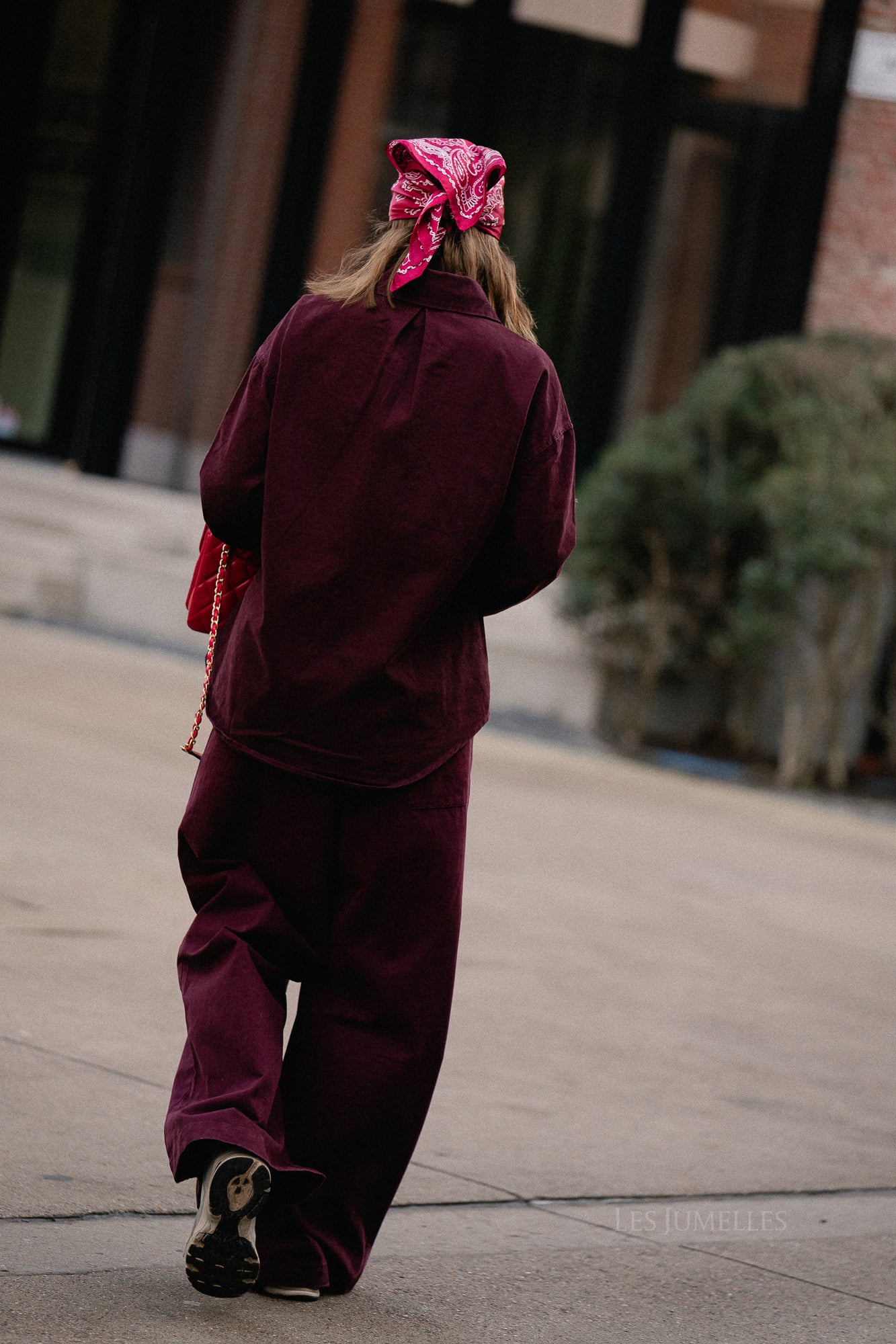 Chemise en jean oversize bordeaux Jackie