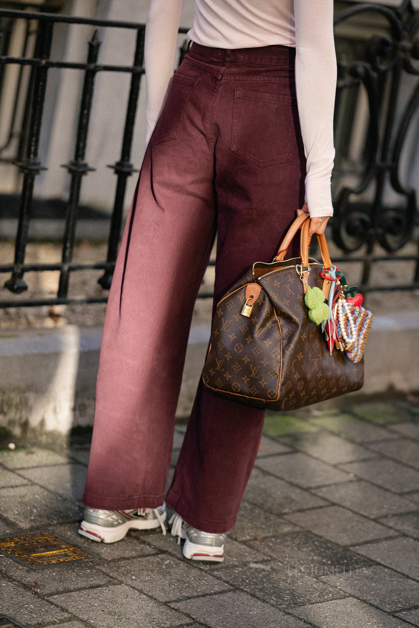 Olivia barrel jeans burgundy