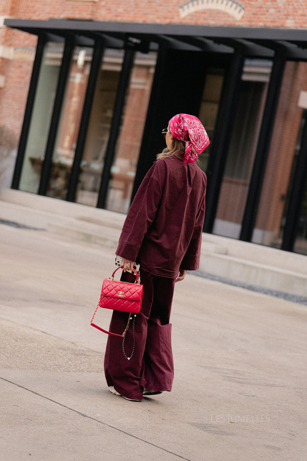 Chemise en jean oversize bordeaux Jackie