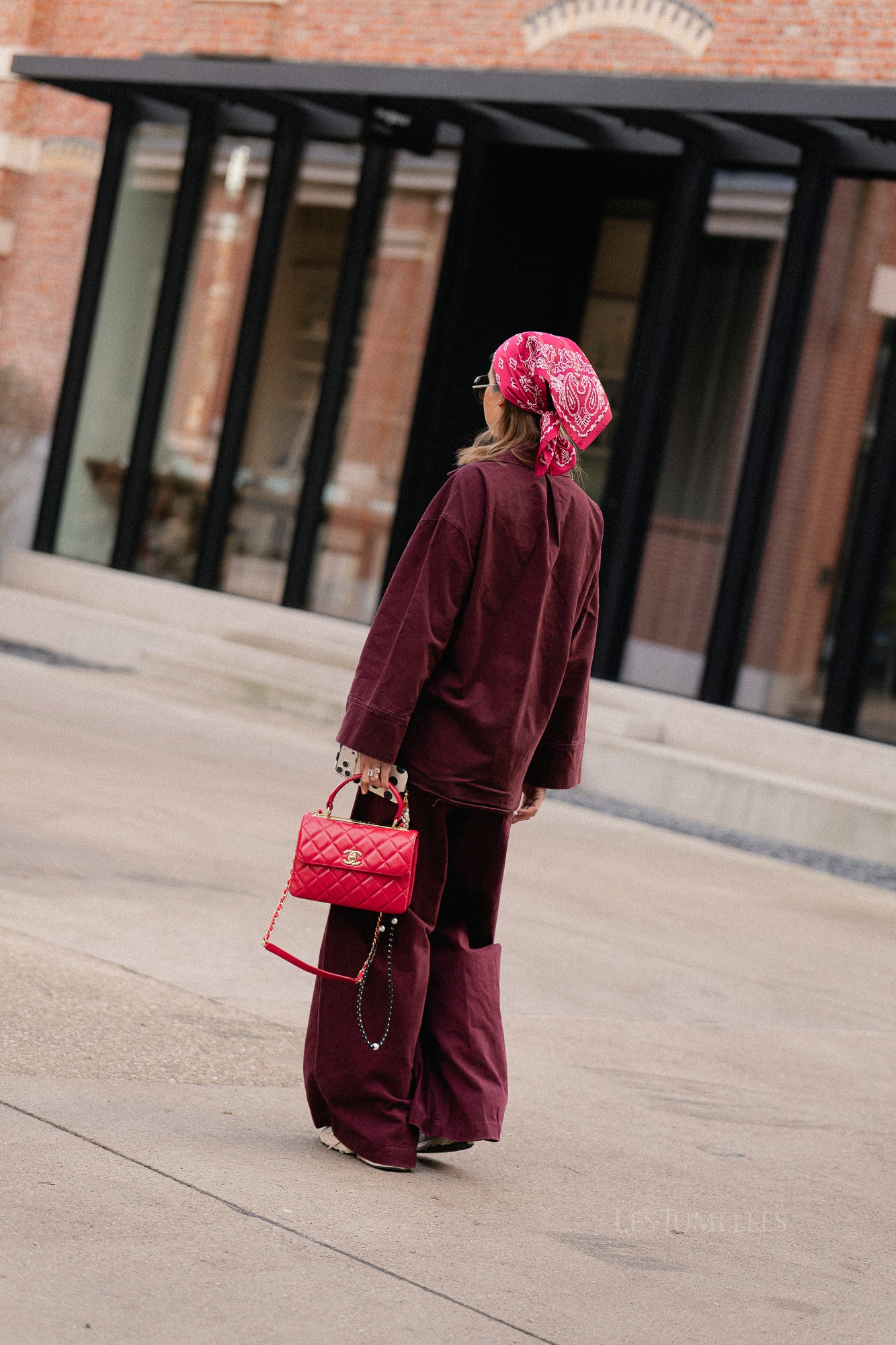 Chemise en jean oversize bordeaux Jackie