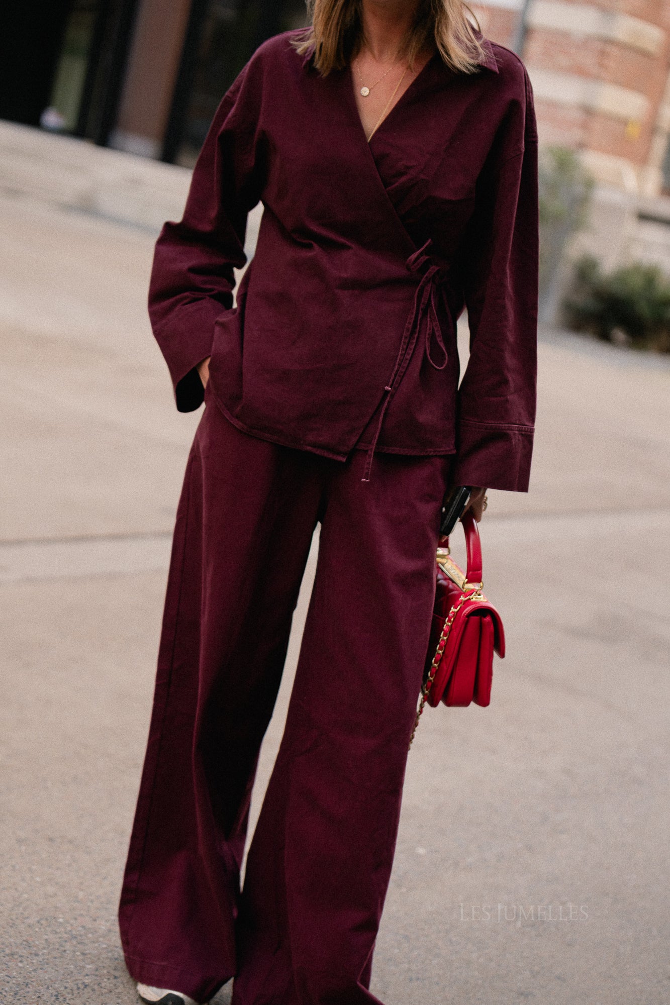 Pantalon Jackie bordeaux