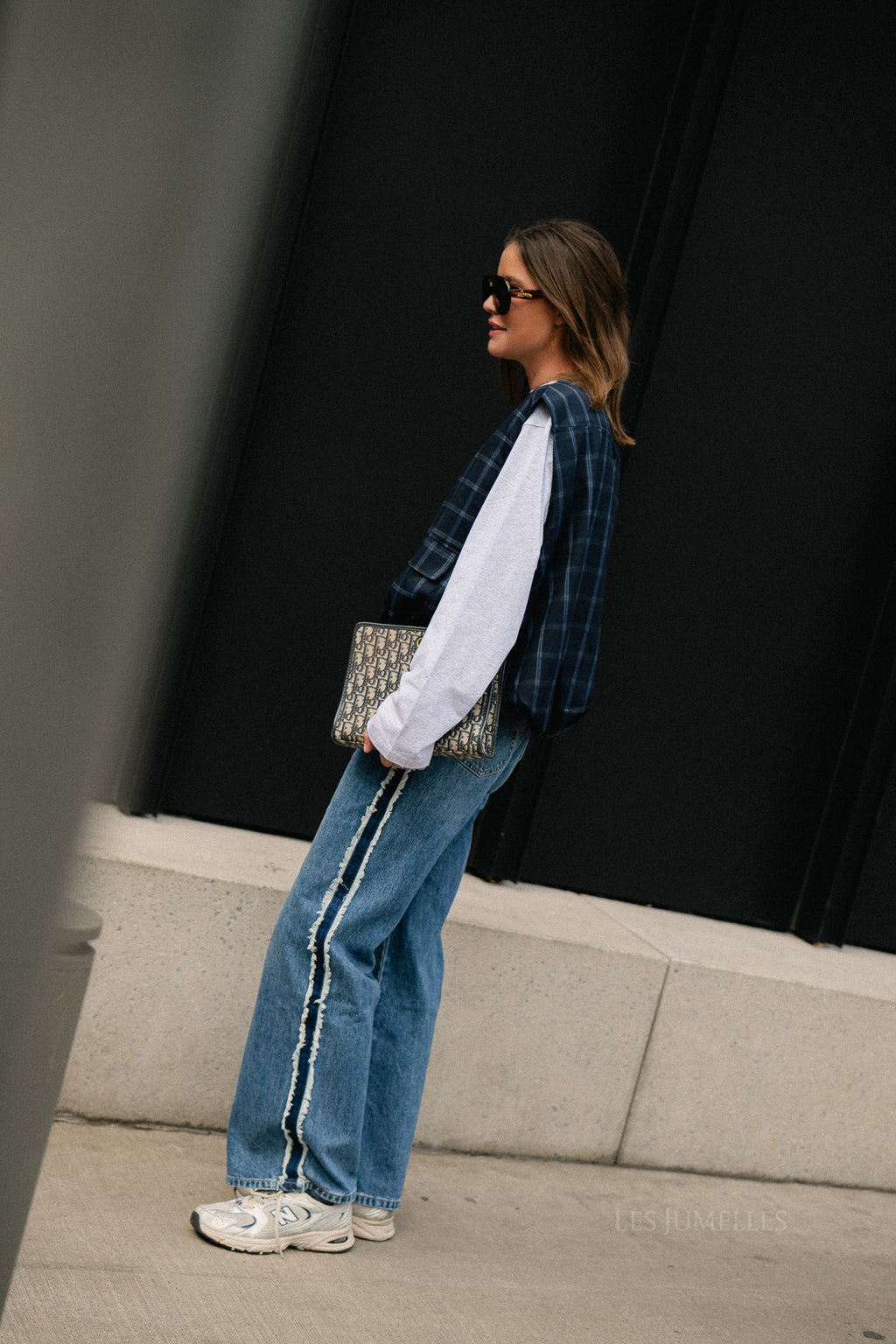 Jax frayed jeans medium blue denim