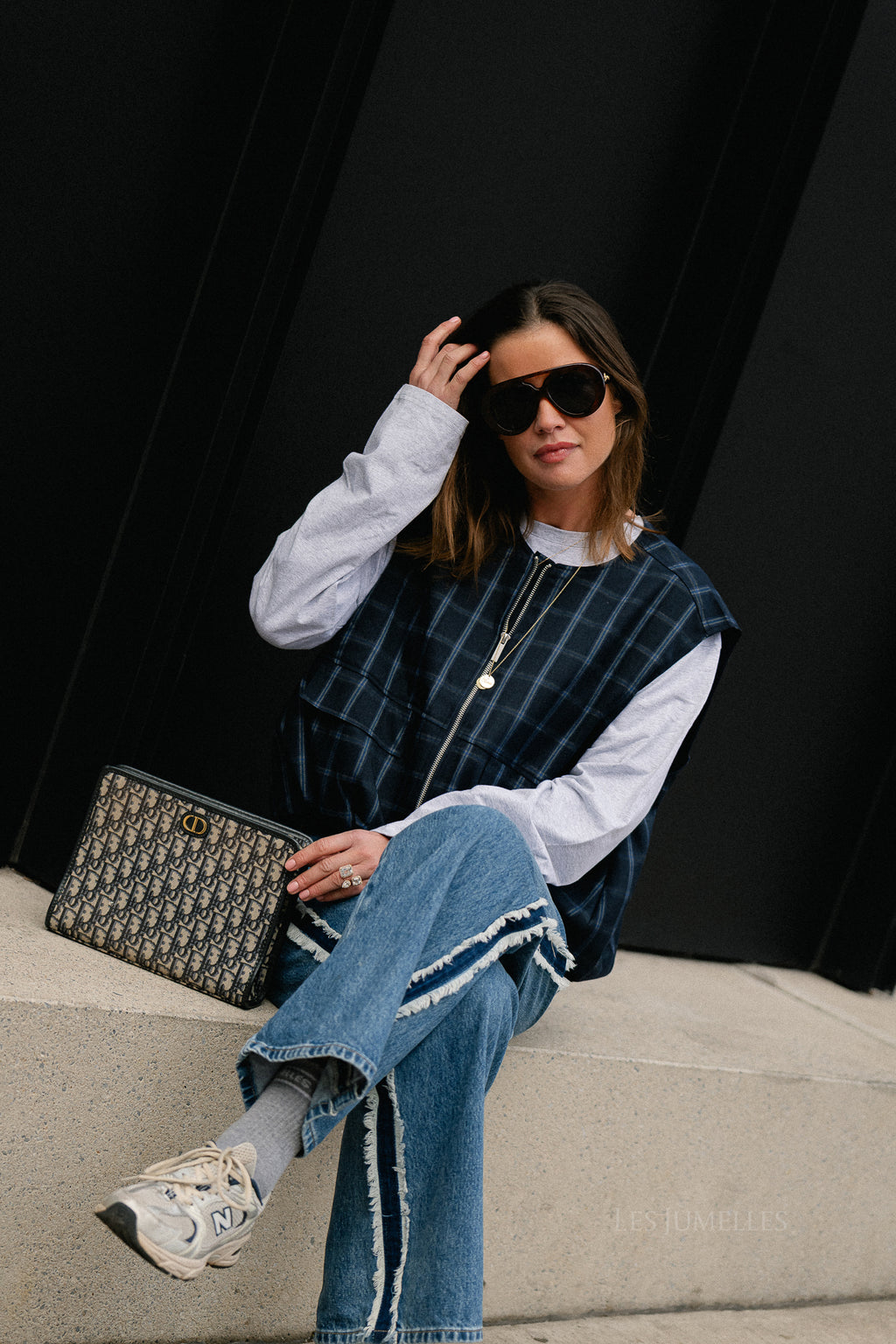 Jax frayed jeans medium blue denim