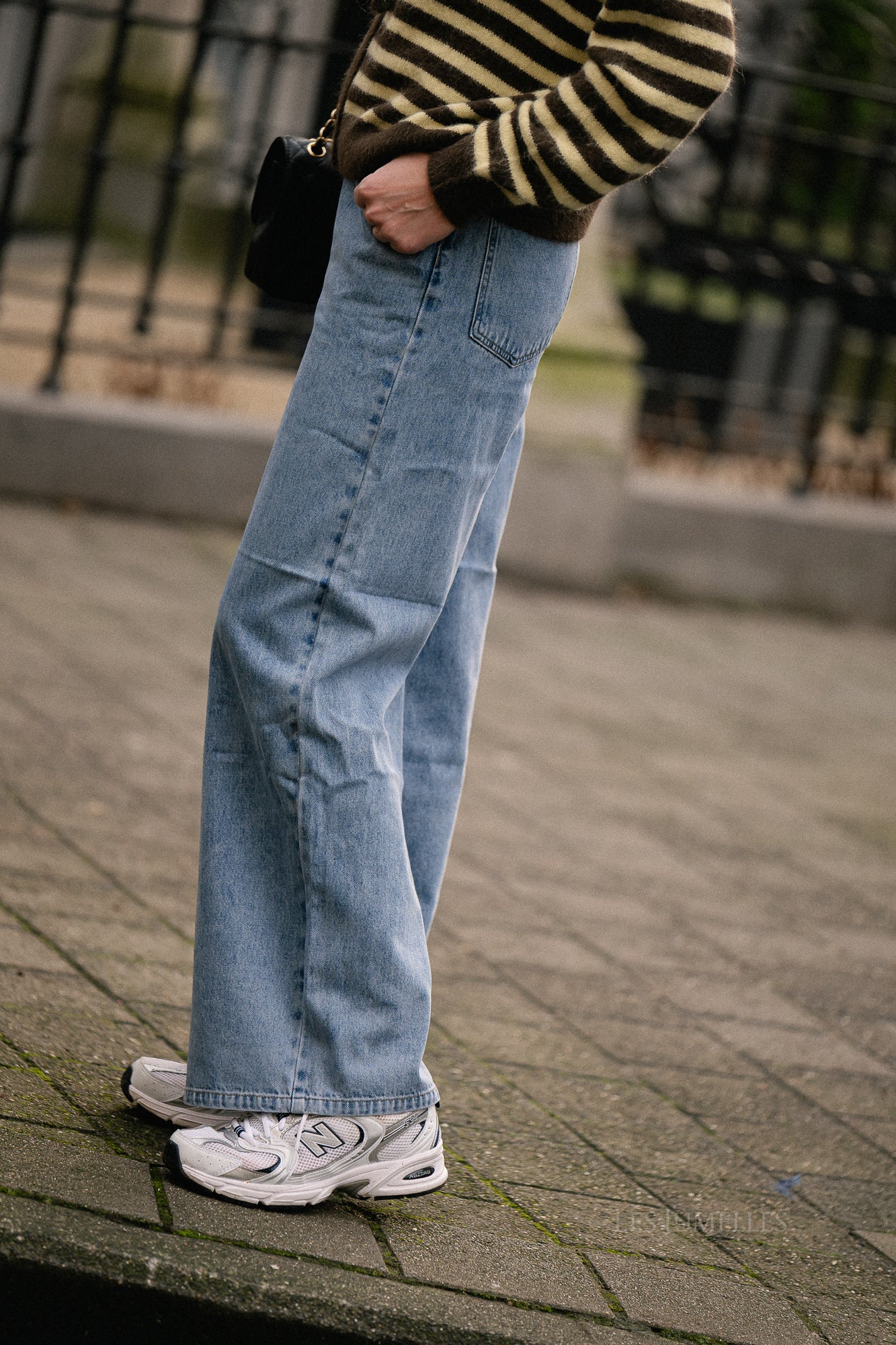 OBJLuca MW wide loose jeans light blue denim