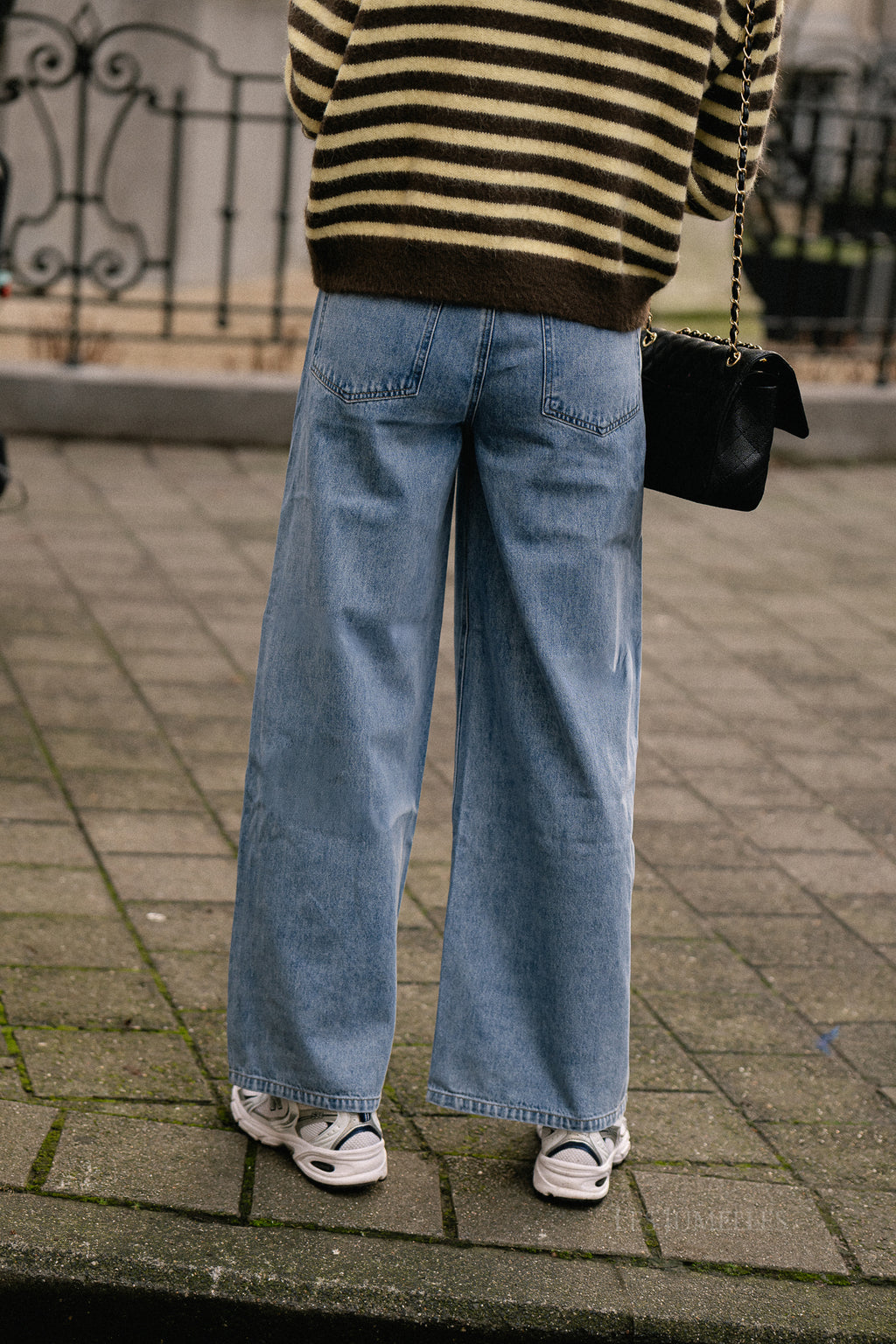 OBJLuca MW wide loose jeans light blue denim