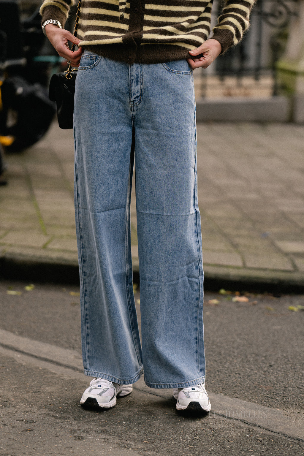 OBJLuca MW wide loose jeans light blue denim