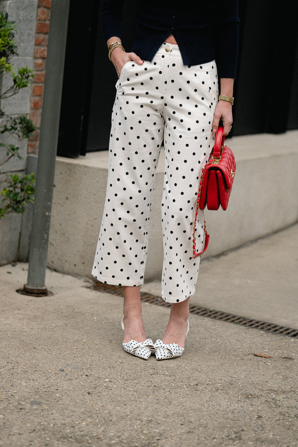 Flavie polka dot pants white